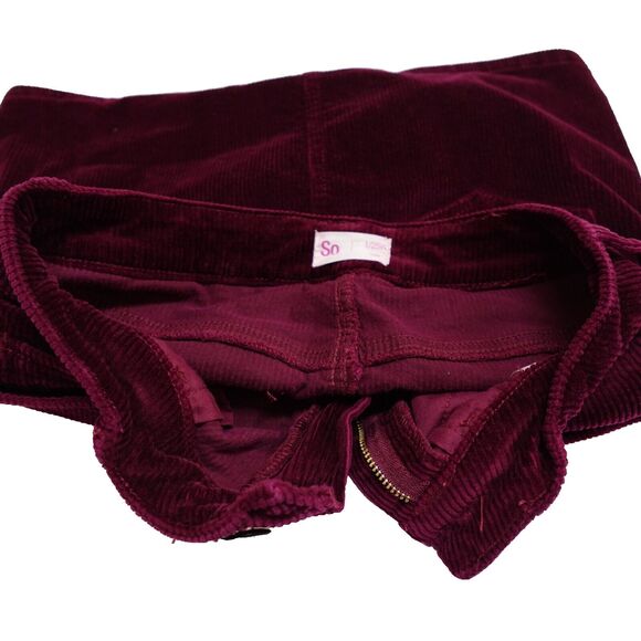 So Corduroy Skirt Juniors Size 1/25W Burgundy Fall Winter Preppy Mini Skirt Y2K - Picture 11 of 12